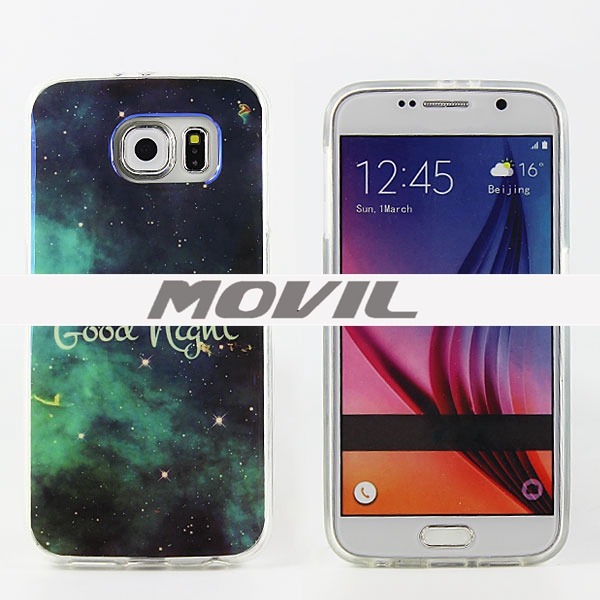 NP-2462 IMD suave TPU azul Ray caja para Samsung S6-0